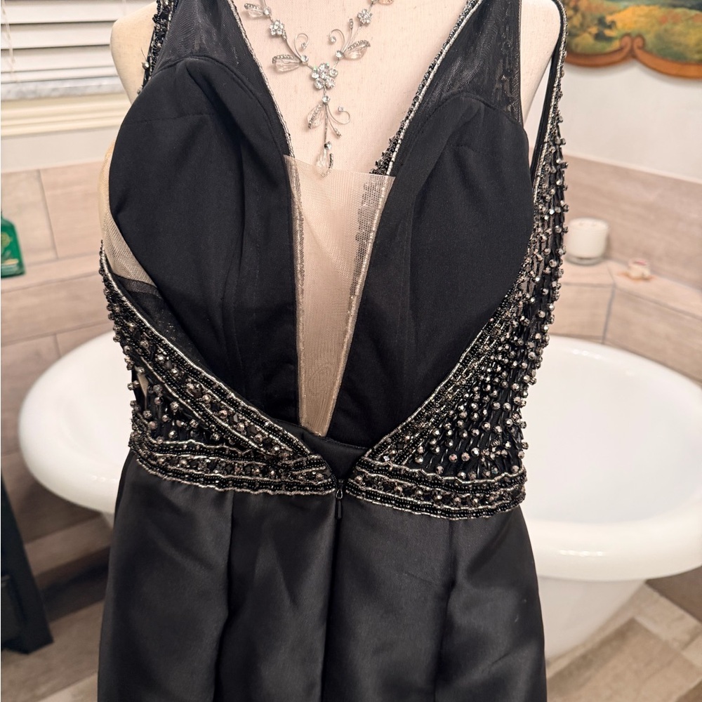 Vienna Prom Black Gown with Beaded Bodice - Picture 9 of 12